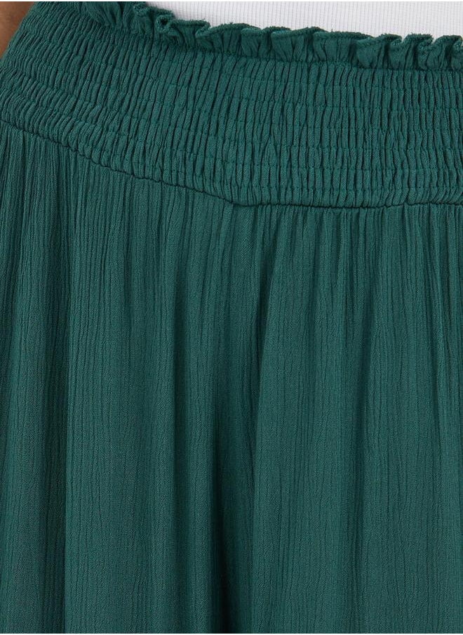 Styli Styli High Rise Smocked Waistband Wide Leg Pants  - Image 3
