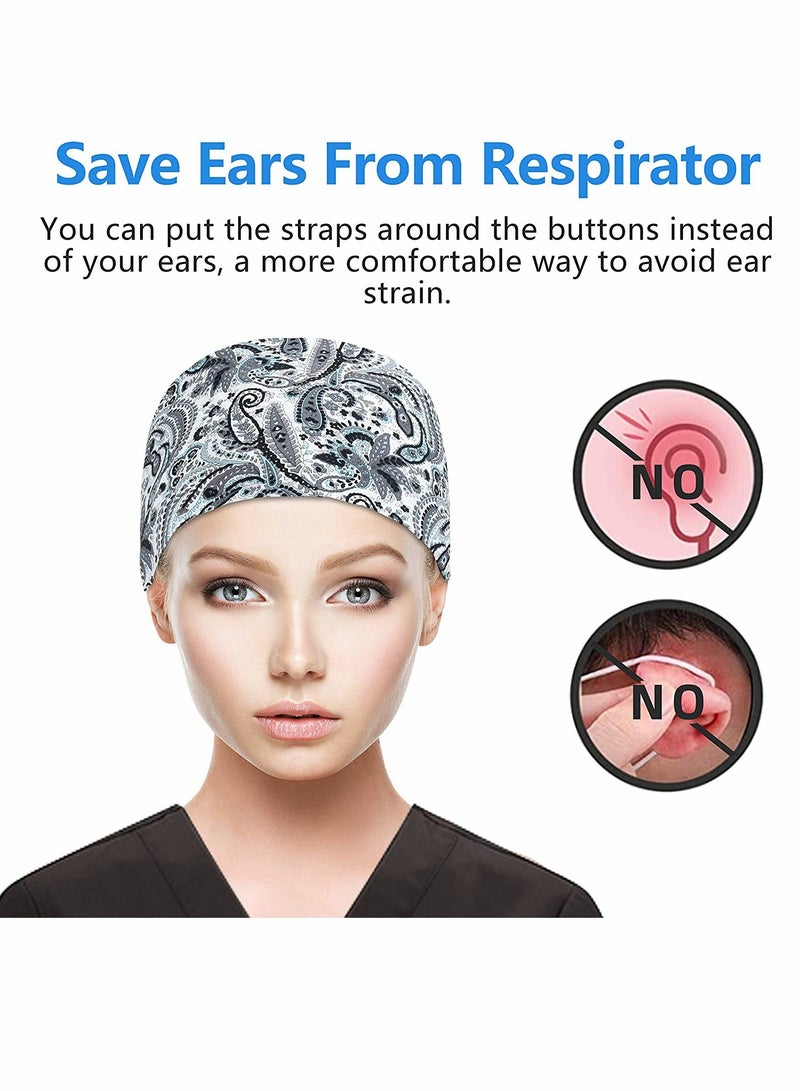 KASTWAVE Adjustable Working Cap with Button Long Hair, Sweatband Cotton Ponytail Holder, Tie Back Hats for Women & Men, One Size - Image 3