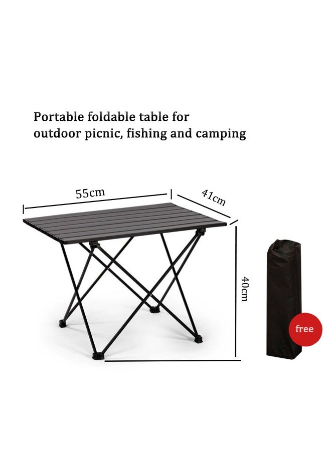 lightweight Outdoor Camping Folding Table - Black - Image 3