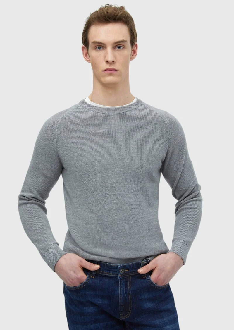 Ramsey Grey Knitwear Sweatshirt