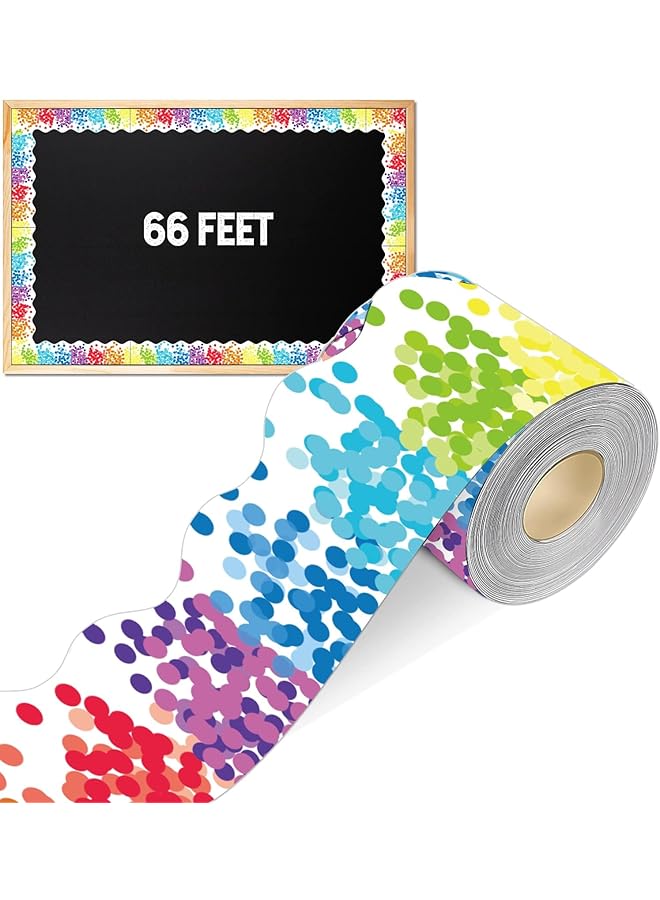 إيروريكس لفافات حواف قصاصات ورقية بألوان قوس قزح، حدود لوحات الإعلانات، لوازم تزيين لوحات الملصقات، شرائط تزيين للوحات الإعلانات، استخدام المعلم والطالب في ديكور الفصول الدراسية - Image 1