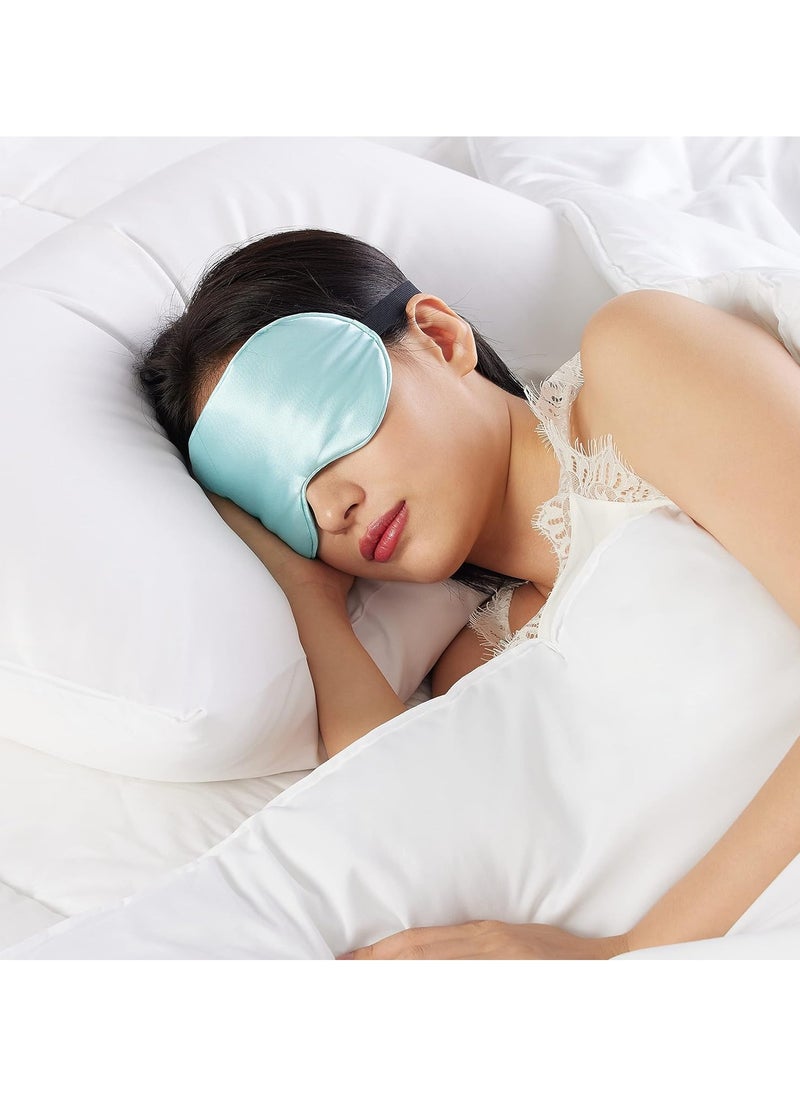 Solimo Sleep Mask, Ultra Smooth, Adjustable Strap, Total Blockout (Sea Green & Blue, Pack Of 2)  - Image 3