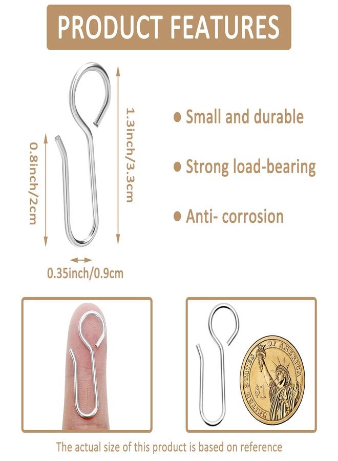AccEncyc خطافات ستائر معدنية صغيرة على شكل حرف S - 60 قطعة من خطافات الستائر لمسار السقف - Image 2
