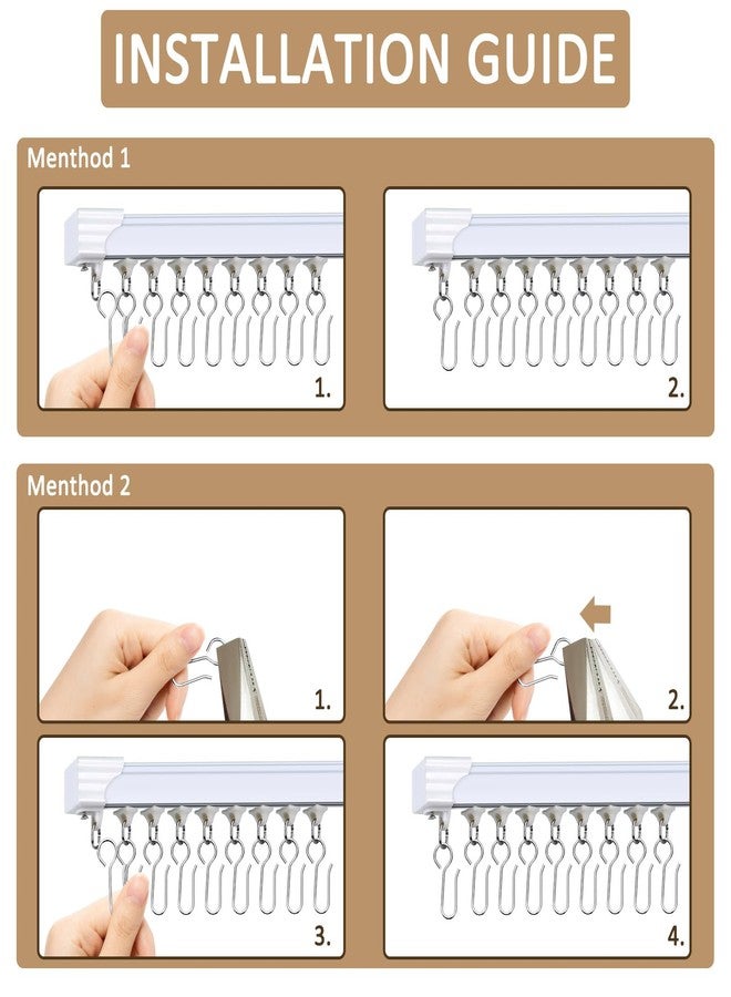 AccEncyc خطافات ستائر معدنية صغيرة على شكل حرف S - 60 قطعة من خطافات الستائر لمسار السقف - Image 4