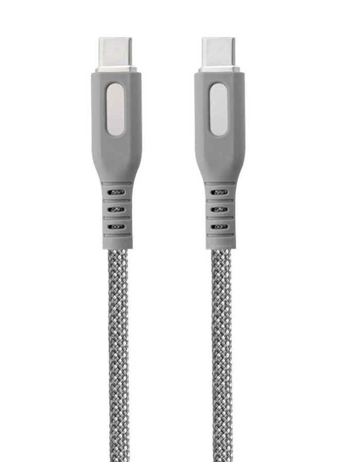 CATANES USB-C to USB-C Magnetic Charging Cable (1M) - PD Fast Charge, Detachable & Tangle-Free Design - Light Grey - Image 1