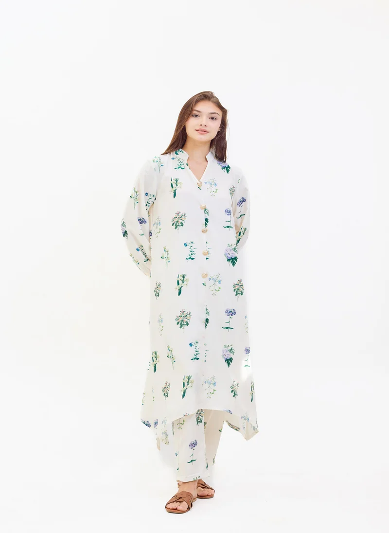 Hassal Two Piece Floral Printed Suit