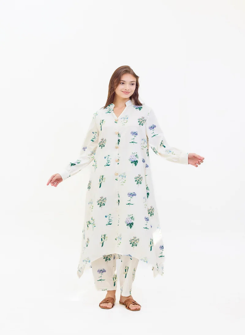 Hassal Two Piece Floral Printed Suit