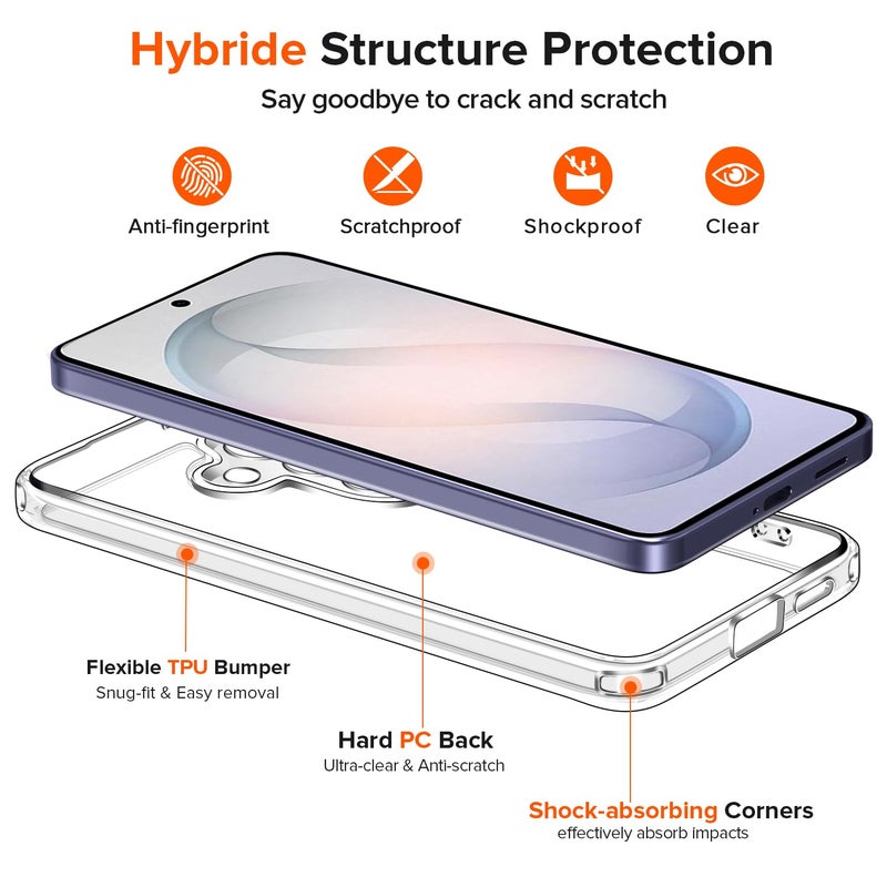 ivoler 3-in-1 Case for Samsung Galaxy S26 Plus 6.7â€ with 2 Pack Tempered Glass Screen Protector[Full Coverage], [Military Grade Protection] Slim Phone Bumper Cover Clear [Non-Yellowing] - Image 3