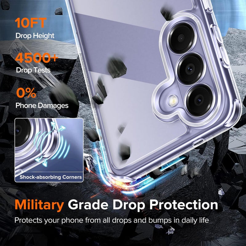 ivoler 3-in-1 Case for Samsung Galaxy S26 Plus 6.7â€ with 2 Pack Tempered Glass Screen Protector[Full Coverage], [Military Grade Protection] Slim Phone Bumper Cover Clear [Non-Yellowing] - Image 5