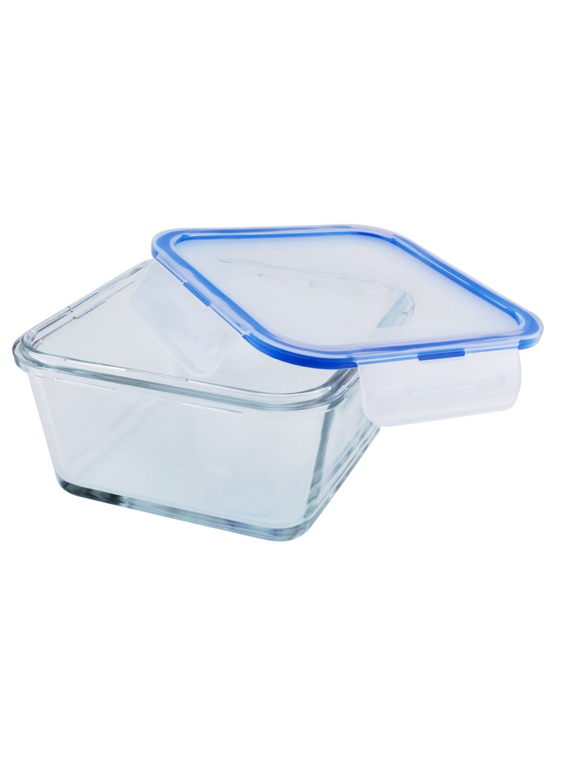 Mondex 900ml Square Glass Food Storage Container With Blue Lid - Image 3