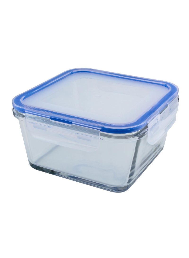 Mondex 900ml Square Glass Food Storage Container With Blue Lid - Image 2