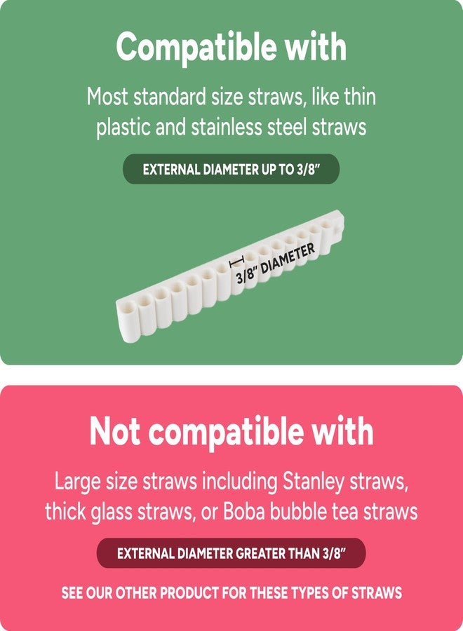 matterform Straw Organizer & Holder for Reusable Straws | Cabinet Door Mounted Holder for Tumbler Drinking Straws | Straws Up to 3/8" Wide | Cupboard Storage for Straws & Cleaning Brush | Adhesive Tape Included - Image 4