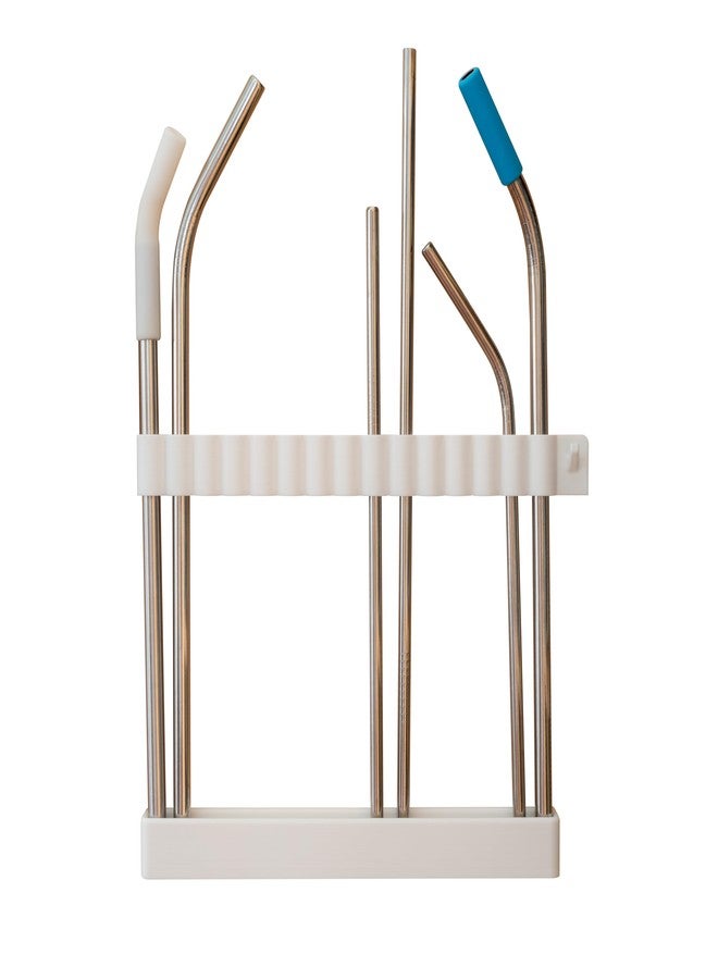 matterform Straw Organizer & Holder for Reusable Straws | Cabinet Door Mounted Holder for Tumbler Drinking Straws | Straws Up to 3/8" Wide | Cupboard Storage for Straws & Cleaning Brush | Adhesive Tape Included - Image 1