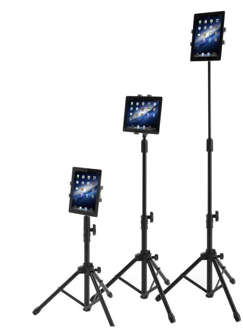 erorex iPad Tripod Stand, Height Adjustable Foldable Floor Tablet Cradle Bracket Tripod Stand for Apple iPad, iPad Mini and All Other 7-10 Inch Pcs With Carrying Case