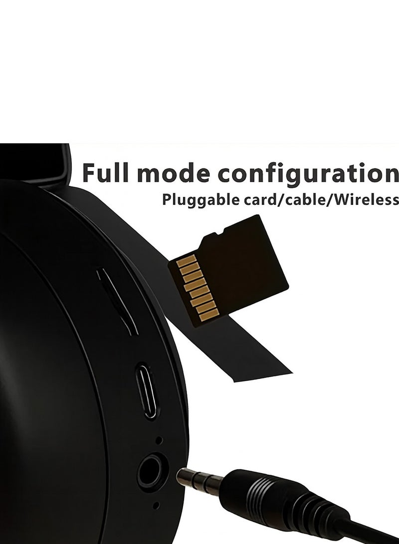 سماعات رأس لاسلكية - صوت ستيريو عالي الدقة، اتصال سريع، عزل الضوضاء، تصميم خفيف الوزن وقابل للطي، شحن سريع من النوع C، دعم سلكي 3.5 ملم - مثالية للسفر وصالة الألعاب الرياضية والعمل والاستخدام اليومي. - Image 5