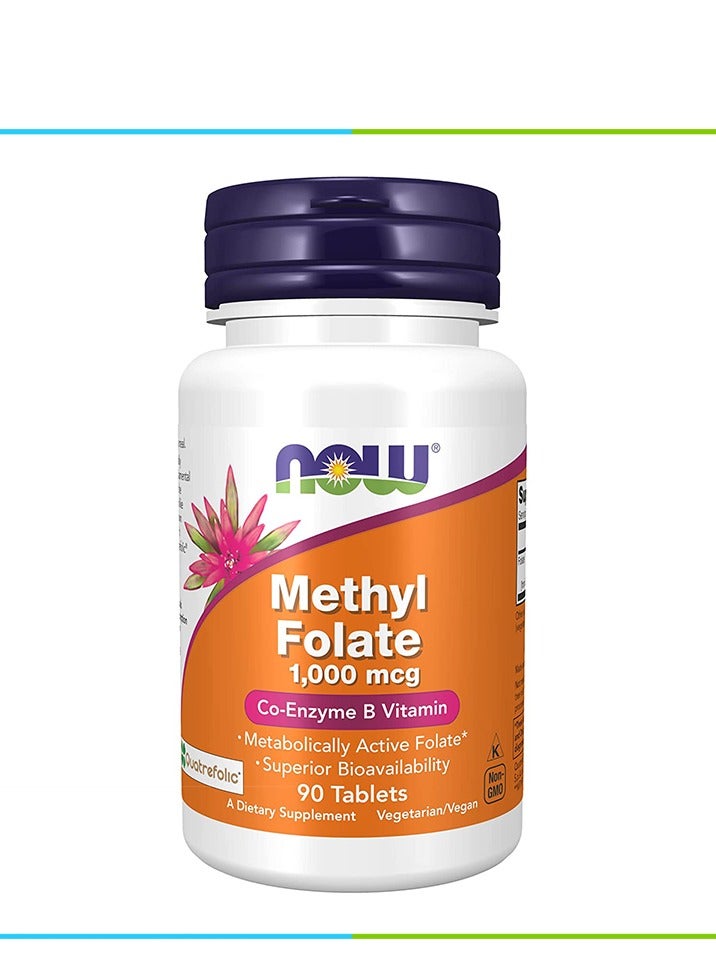 Now Methyl Folate Dietary Supplement 1000 Mcg - 90 Tablets