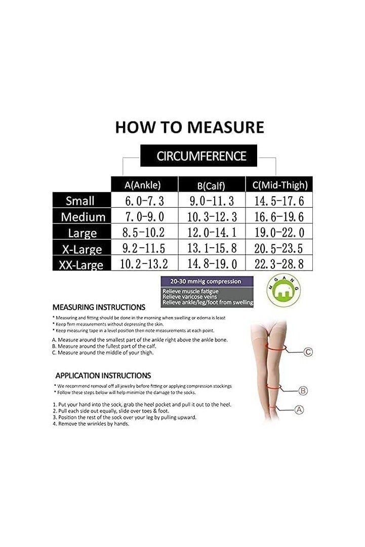 Varicose Veins Socks - Over-the-Knee Medical Compression Stockings with 20-30 mmHg Pressure - Beige - Image 2
