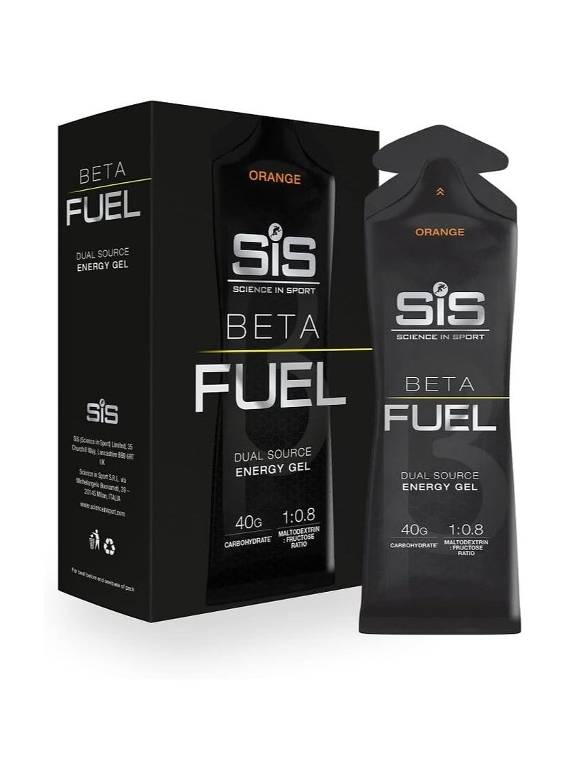 SIS ORANGE SIS SCIENCE IN SPORT BETA FUEL DUAL SOURCE ENERGY GEL, 1:0:8 MALTODEXTRIN FRUCTOSE RATIO  - Image 1