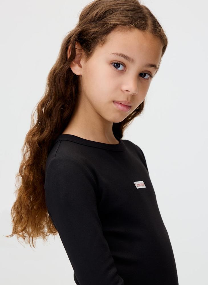 كالفن كلاين جينز فستان قصير ضيق بشعار الشباب - Image 3