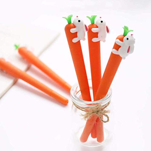 BinaryABC Carrot Bunny Rabbit Gel ink Pen,Easter Gift Easter Party Decoration,5Pcs - Image 3