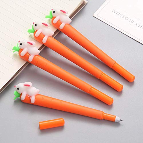 BinaryABC Carrot Bunny Rabbit Gel ink Pen,Easter Gift Easter Party Decoration,5Pcs - Image 2