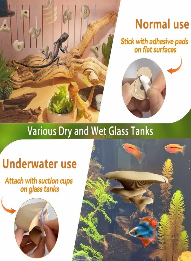 Okueejur Mushroom Terrarium Decor & Climbing Hold Kit,with 12 Rock Holds, Suction Cups & Adhesive Dots for Geckos, Frogs, Small Lizards & Snakes in Dry/Semi-Moist Habitats (Lavender Silver) - Image 4