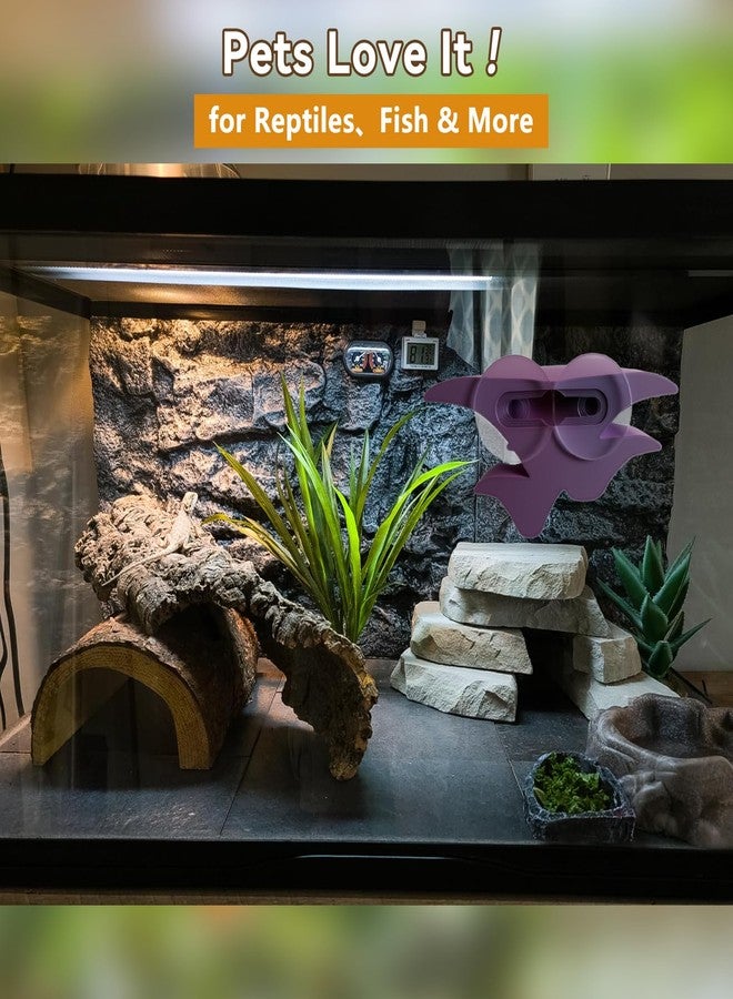 Okueejur Mushroom Terrarium Decor & Climbing Hold Kit,with 12 Rock Holds, Suction Cups & Adhesive Dots for Geckos, Frogs, Small Lizards & Snakes in Dry/Semi-Moist Habitats (Lavender Silver) - Image 5