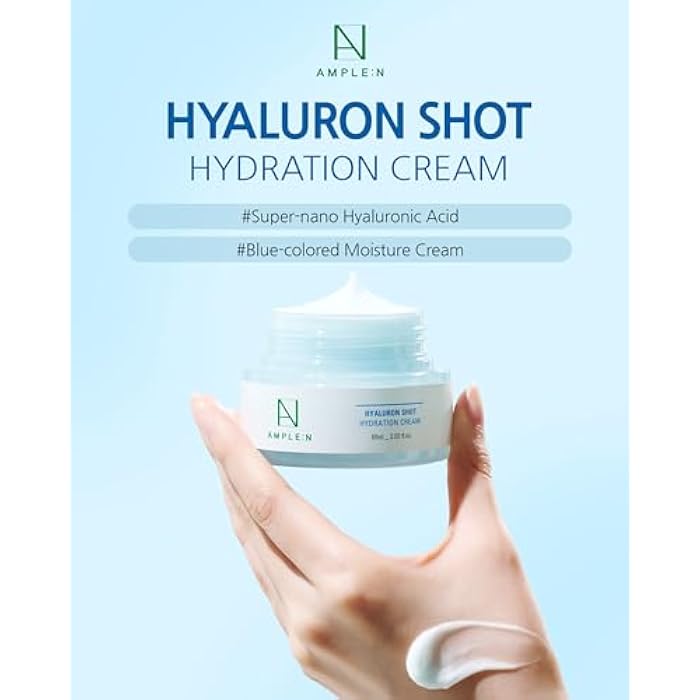 CORÉANA AMPLE:N Hyaluron Shot Hydartion Cream - Hyaluronic Acid Moisturizing Face Moisturizer – 24H Deep Hydration, Non-Sticky Gel Moisturizer for Dry and Oily Skin – Unscented - 2.7oz. - Image 2