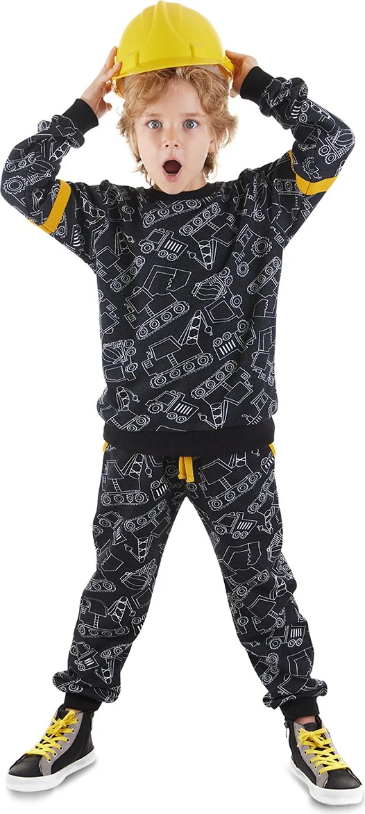 Denokids Cars Boys Black Tracksuit