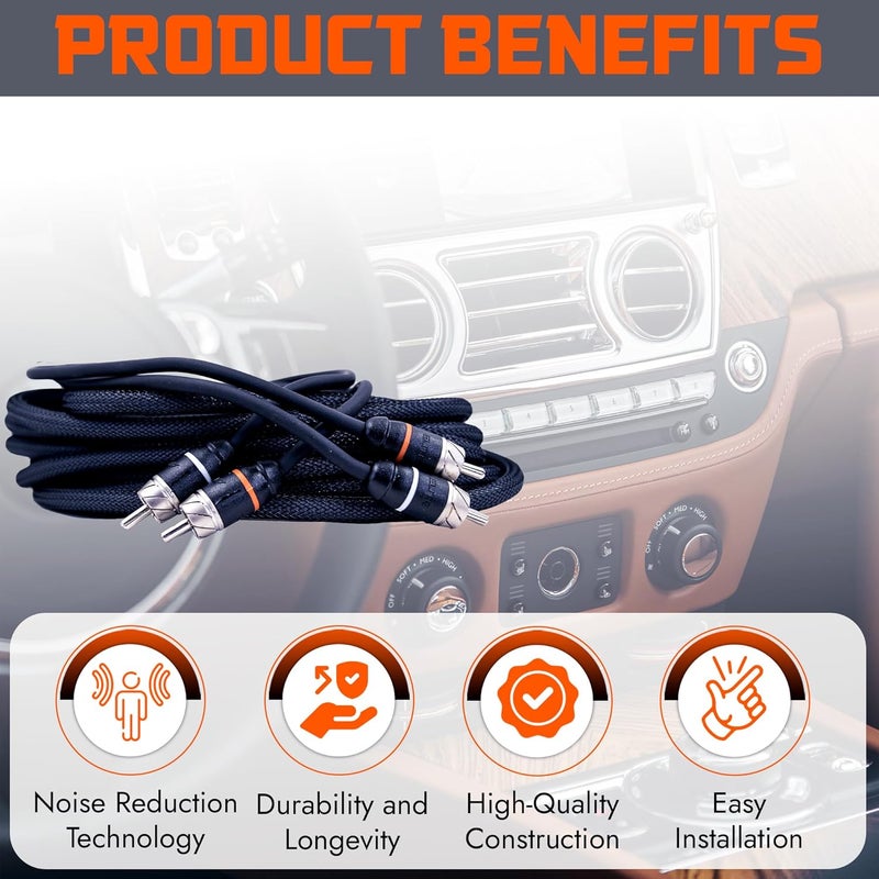 Elite Audio كابل إيليت أوديو إي إيه-بي آر إم 15 بريميوم ثنائي القنوات من النحاس الخالي من الأكسجين - 15 قدم. ذكر إلى ذكر زوج ملتوي مع تقليل الضوضاء - Image 5