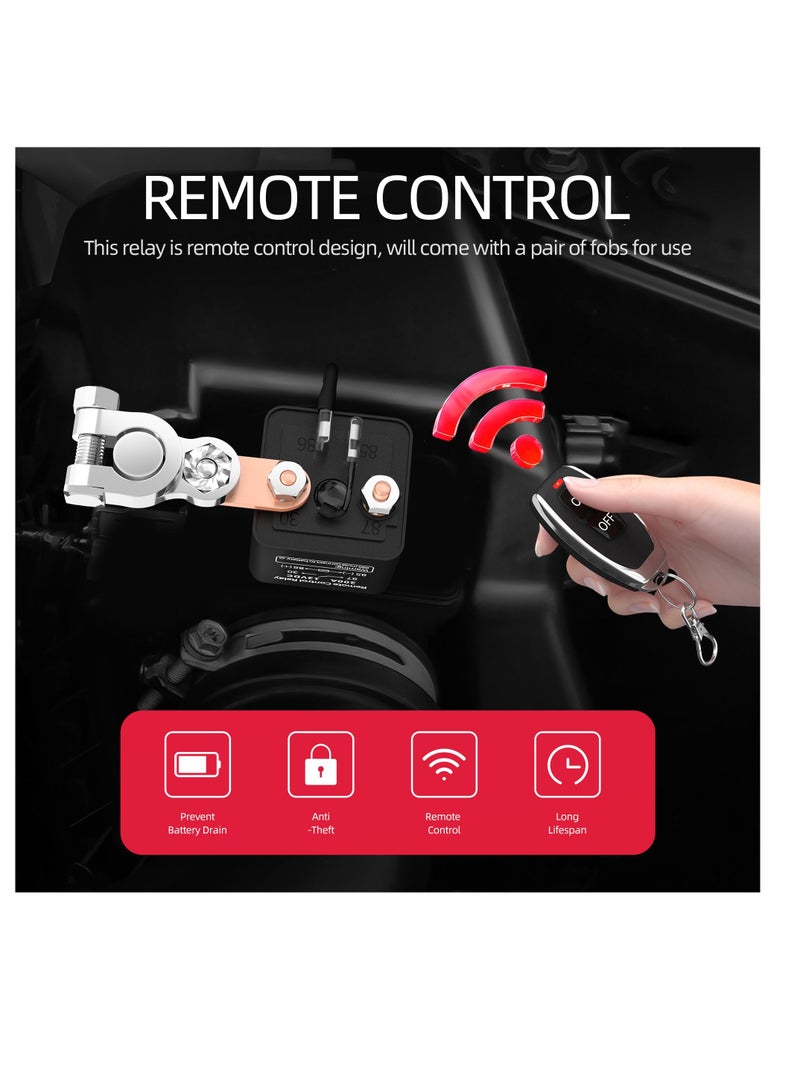 AROAQ Portable Remote Battery Disconnect Switch,  Upgraded Battery Disconnect Switch, Anti Theft - Image 2