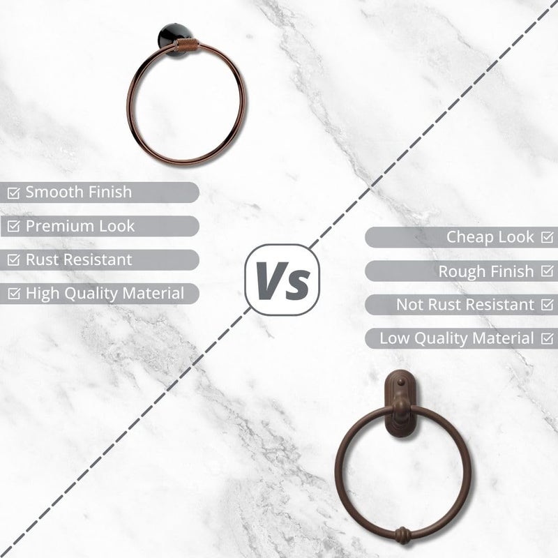LUXIUR Towel Hanger for Bathroom and Kitchen Accessories Item Holder, 304 Grade Stainless Steel Towel Ring, Napkin Holder for Wash Basin, PVD Rose Gold - Image 5