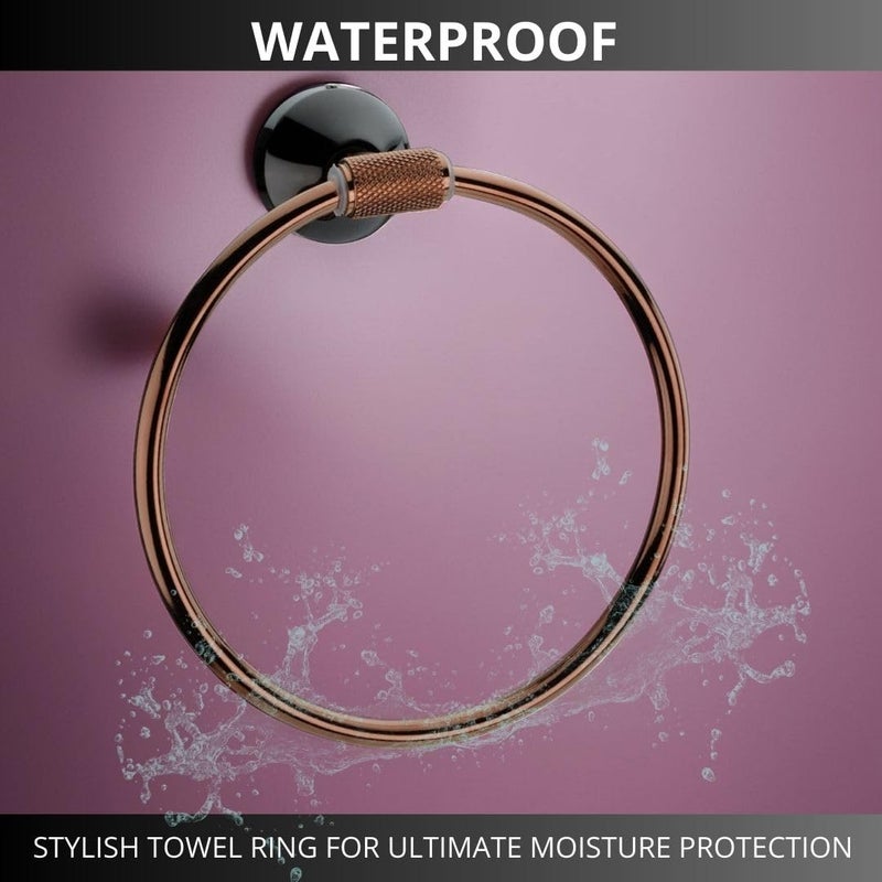 LUXIUR Towel Hanger for Bathroom and Kitchen Accessories Item Holder, 304 Grade Stainless Steel Towel Ring, Napkin Holder for Wash Basin, PVD Rose Gold - Image 4