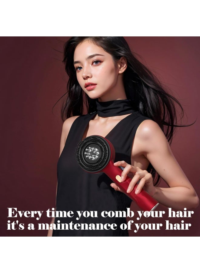 كيلا مشط تدليك كهربائي، علاج بالضوء الأحمر الاهتزازي، فرشاة تدليك فروة الرأس لنمو الشعر، أداة وضع زيت سائل مضاد لتساقط الشعر - Image 4
