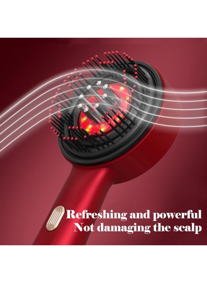 كيلا مشط تدليك كهربائي، علاج بالضوء الأحمر الاهتزازي، فرشاة تدليك فروة الرأس لنمو الشعر، أداة وضع زيت سائل مضاد لتساقط الشعر - Image 3