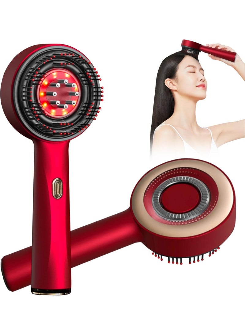 كيلا مشط تدليك كهربائي، علاج بالضوء الأحمر الاهتزازي، فرشاة تدليك فروة الرأس لنمو الشعر، أداة وضع زيت سائل مضاد لتساقط الشعر - Image 1