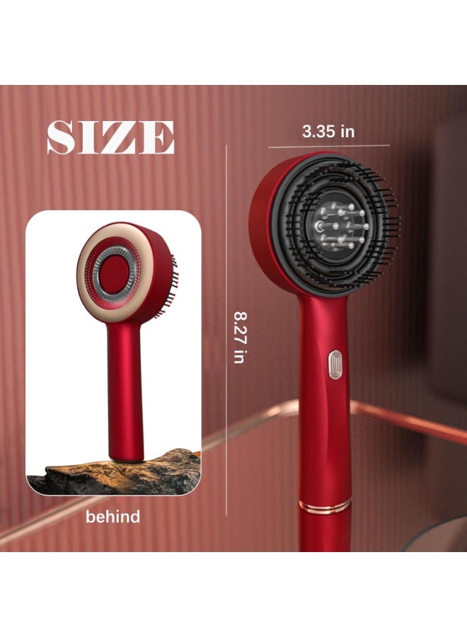 كيلا مشط تدليك كهربائي، علاج بالضوء الأحمر الاهتزازي، فرشاة تدليك فروة الرأس لنمو الشعر، أداة وضع زيت سائل مضاد لتساقط الشعر - Image 2