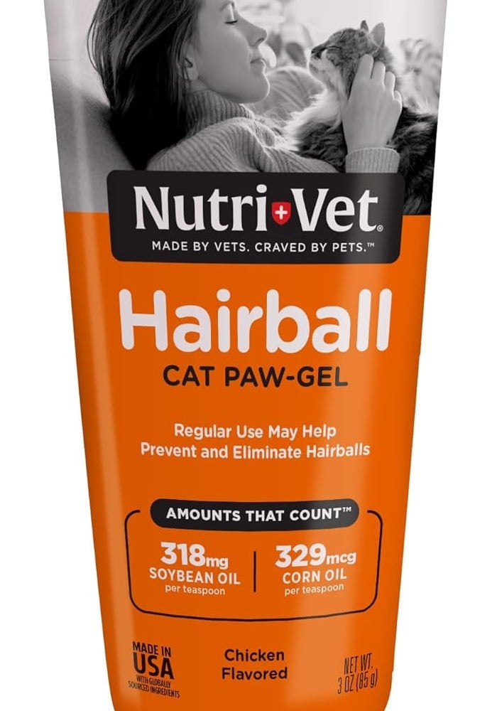 nutri vet Nutri-Vet Hairball Cat Paw-Gel - Chicken Flavor, 3oz - Image 1