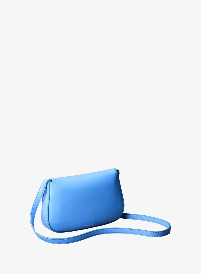 Calvin Klein Monogram Plaque Flap Crossbody Camera Bag