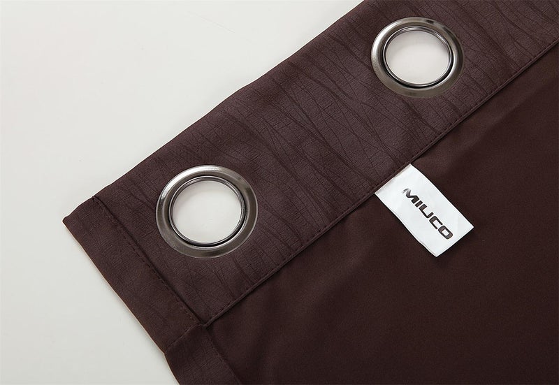 MIUCO Blackout Curtains Room Darkening Textured Look Grommet Panels 2 Panels for Window Treatment 52x63 Inch Chocolate - Image 5