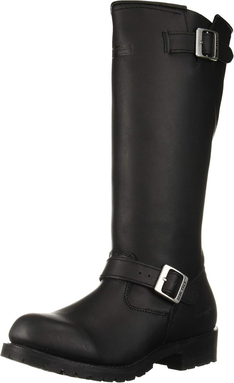 RIDETECS 16" Motorcycle Men’s Side Boot Zipper Oiled Leather Boots - Image 1
