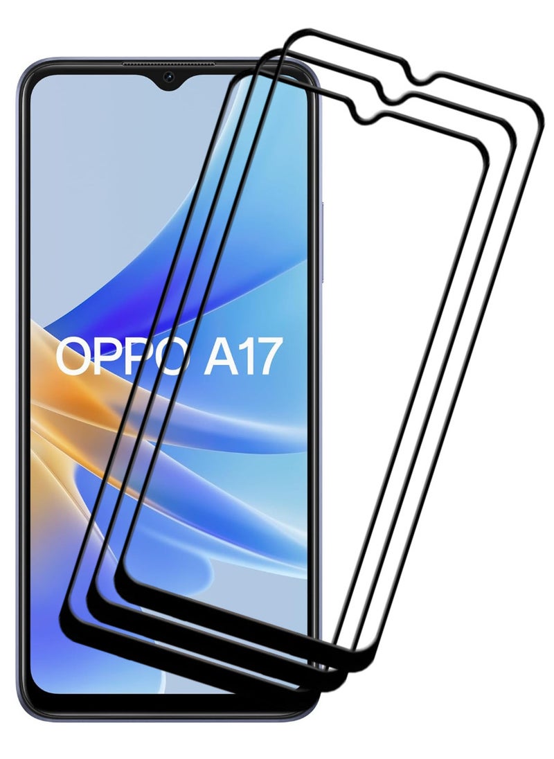 ACLIX 3 Pieces Antistatic ESD Dustproof Premium Quality High Definition Tempered Glass Screen Protector Designed For Oppo A17 - Image 1