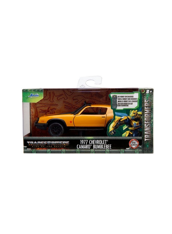 Jada Toys Transformers Rise of The Beast 1:32 1977 Chevy Camaro Bumblebee w/Robot On Chassis Die-Cast Car, Toys for Kids and Adults - Image 2