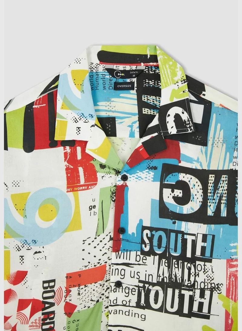 DeFacto Man Oversize Fit Woven Short Sleeve Shirt