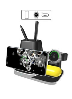 Generic Lucky X4 In 10w Wireless Charger Support For Samsung - Galaxy Watch / Buds I-Phone / Cell Phone With Desk Organizer  - Image 3