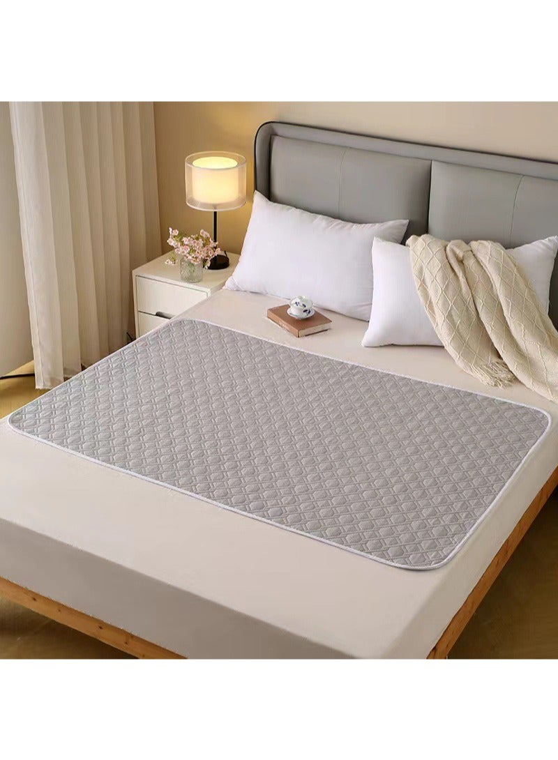 Aikanbo Incontinence Pads For Men And Women，Incontinence Mattresses，Washable And Reusable Anti-Bedwetting Waterproof Mattress Protectors，Adult Incontinence Non-Slip Mattresses (Grey，100*150cm) - Image 1