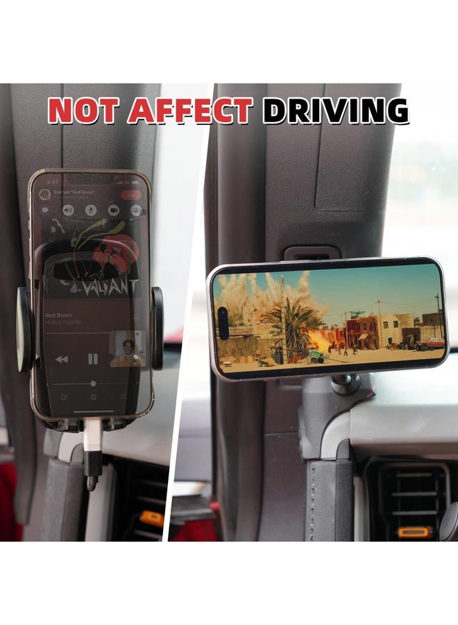Aigmux Phone Holder with Charging C Port for Ford Bronco 2021 2022 2023 2024 2025, Adjustable Angle 360° Phone Holder for Bronco Accessories (with Charging Stand) - Image 5