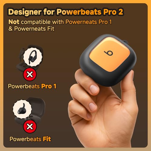 Geyo for Beats Powerbeats Pro 2 Case Cover (2025), Supports Magnetic Wireless Charging, Shockproof and Drop-Proof Protective Cover, Magnetic Locking Protective Case with Keyring, Black - Image 2
