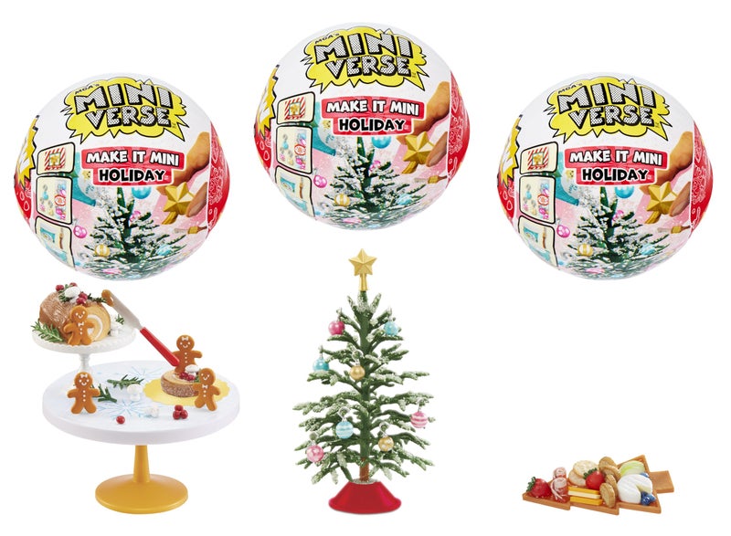 MGA's Miniverse Make It Mini Holiday 3 Pack Series Mini Collectibles - Seasonal, Blind Packaging, DIY, Resin Play, Replica Food, NOT Edible, Collectors, 8+ - Image 1