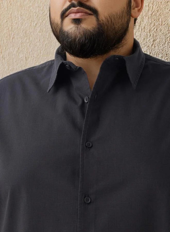 Maxim  Plus Size Textured Regular Fit Shirt for Men | Best Price UAE